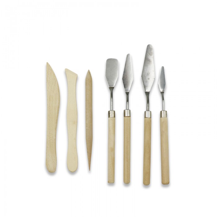 DIY Wood & Metal Clay Sculpting Tools Basic Pottery Carving Tool Kit