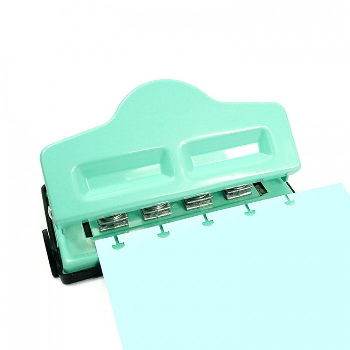 Office Pink Color Metal T Shape Paper Hole Mushroom Punch for Craft